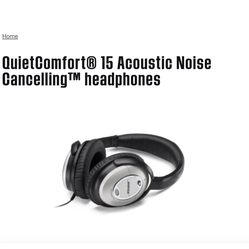 SOLD - BOSE QuietComfort 15 Acoustic Noise Reduction Headphones